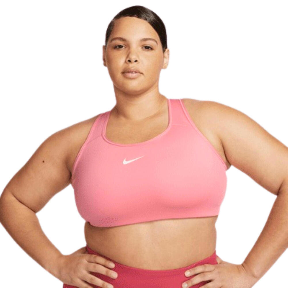 Nike Women's Swoosh Medium-Support Padded Sports Bra Plus Size Peach 1X DH338...